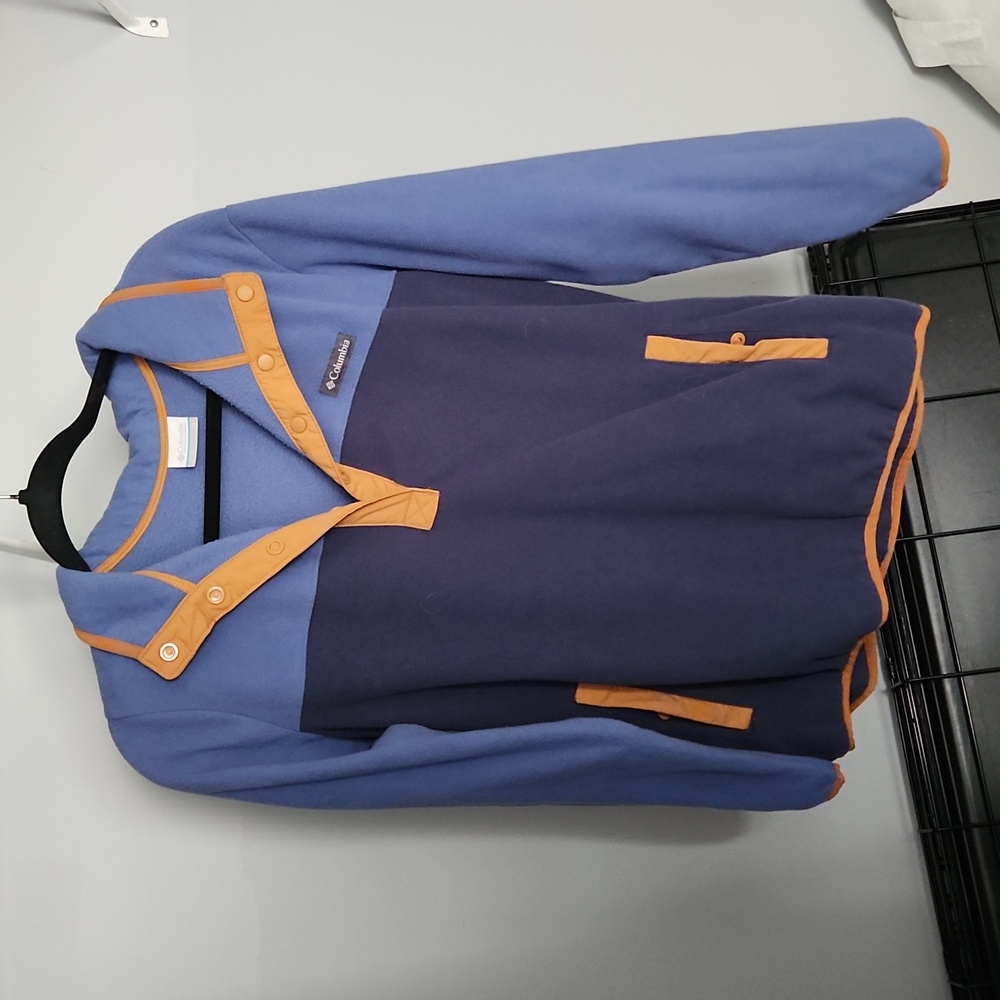 Women's Columbia button pullover - blue and brown size XL